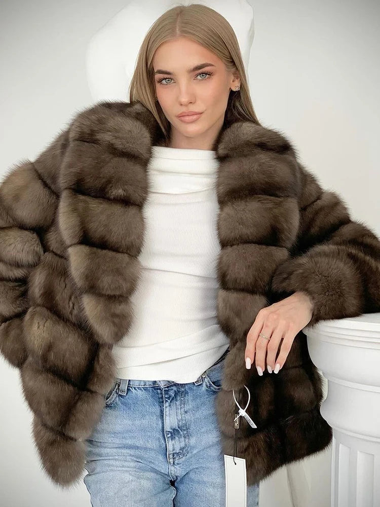 Patchwork Plush Faux Fur Coat™