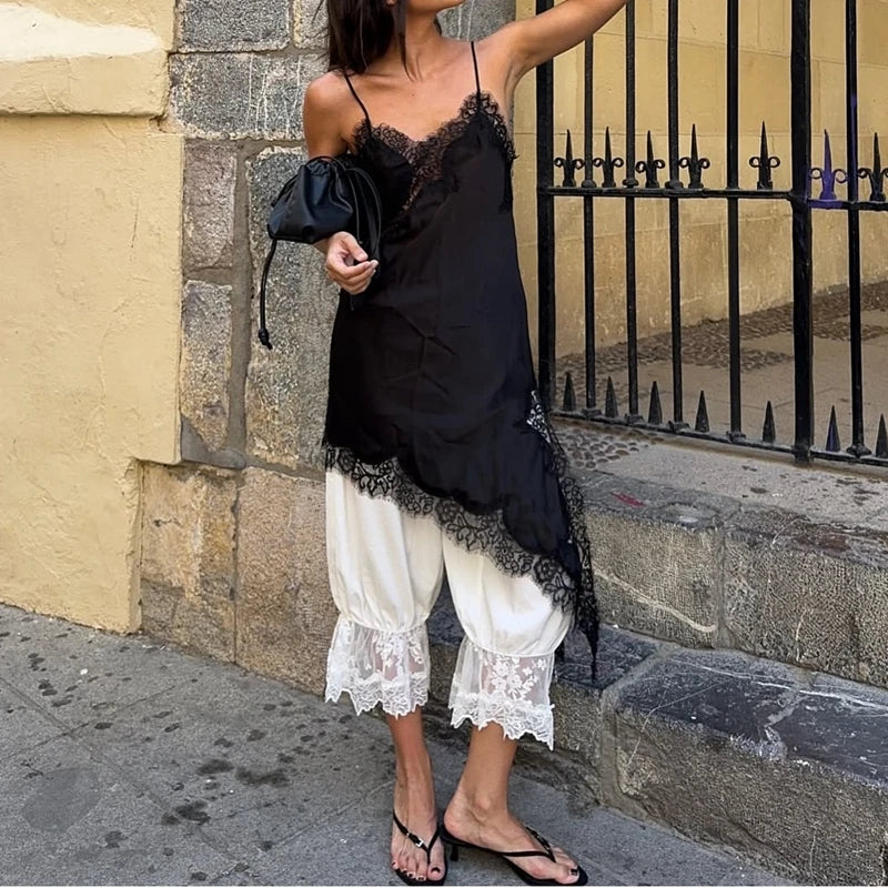 Floral Lace Satin High Low Top™