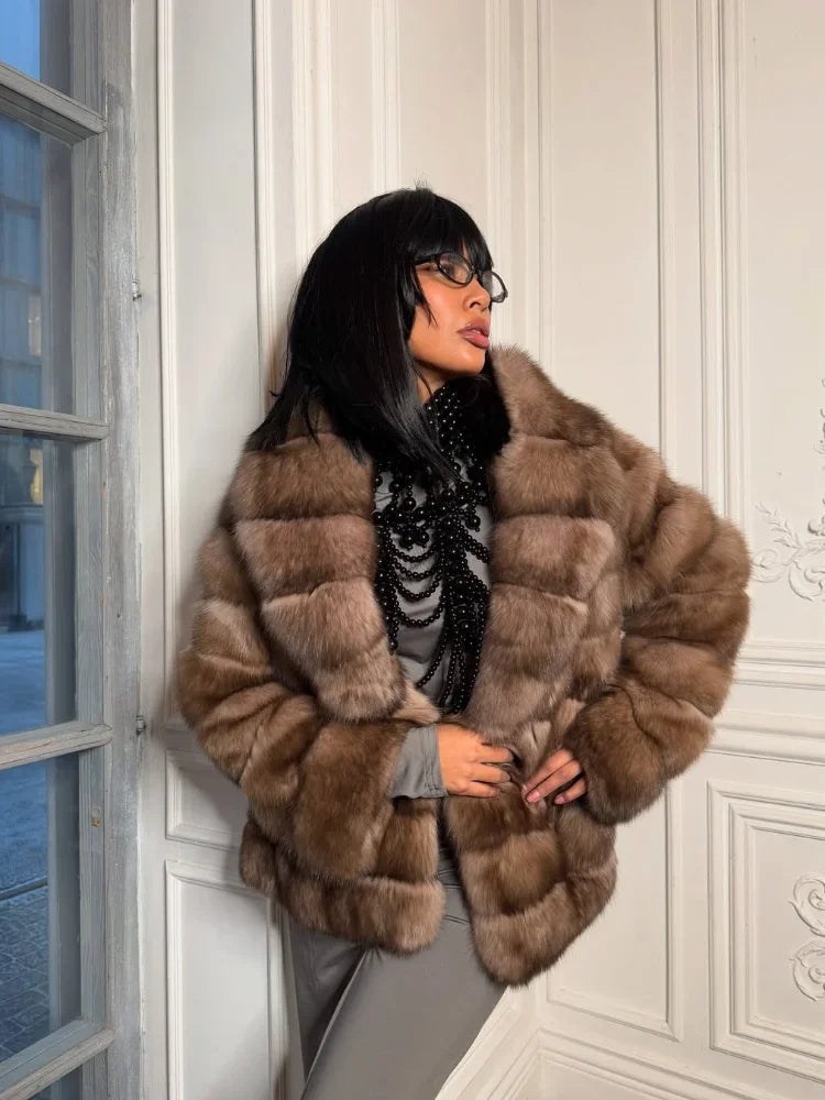 Patchwork Plush Faux Fur Coat™