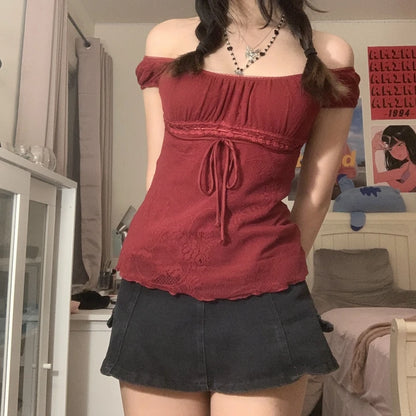 Charming Square Collar Bow Tee™