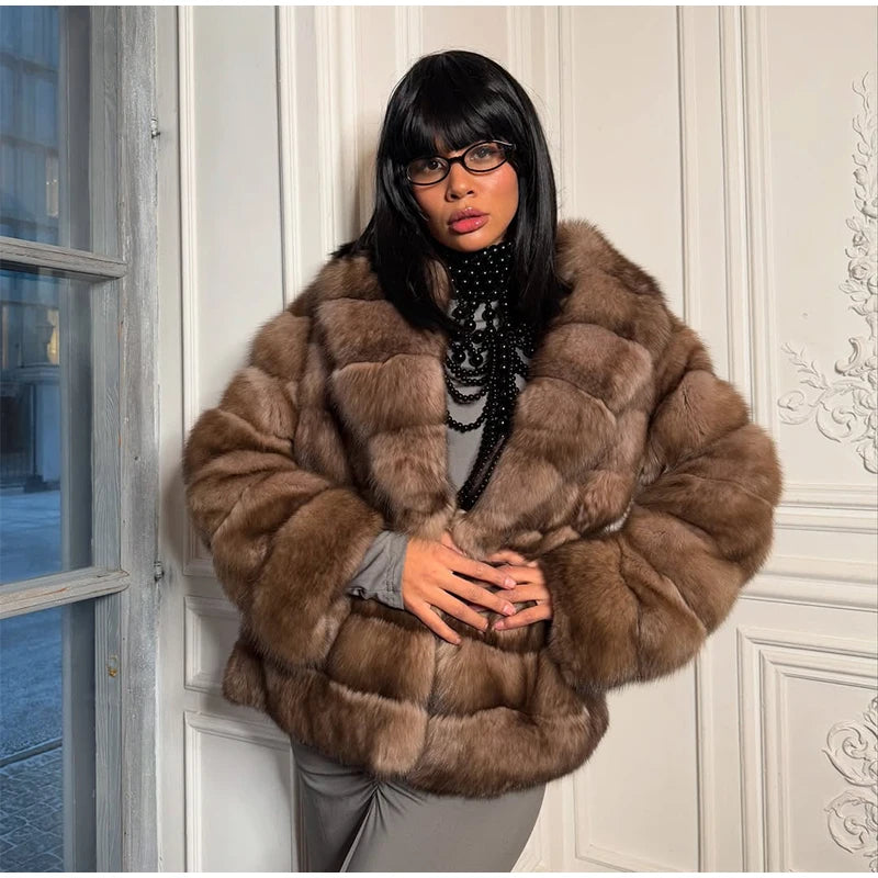 Patchwork Plush Faux Fur Coat™