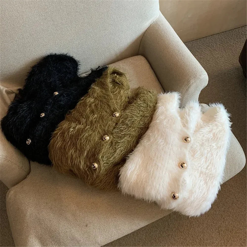 Chic Cropped Mohair Cardigan™