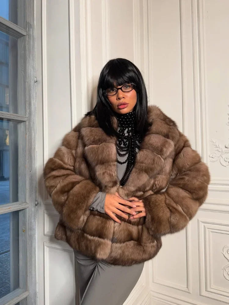 Patchwork Plush Faux Fur Coat™