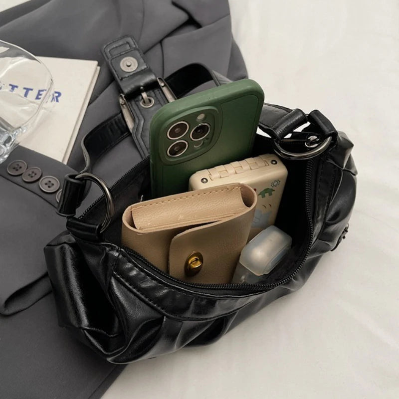 Chic Y2K Pleated Hobo Bag™