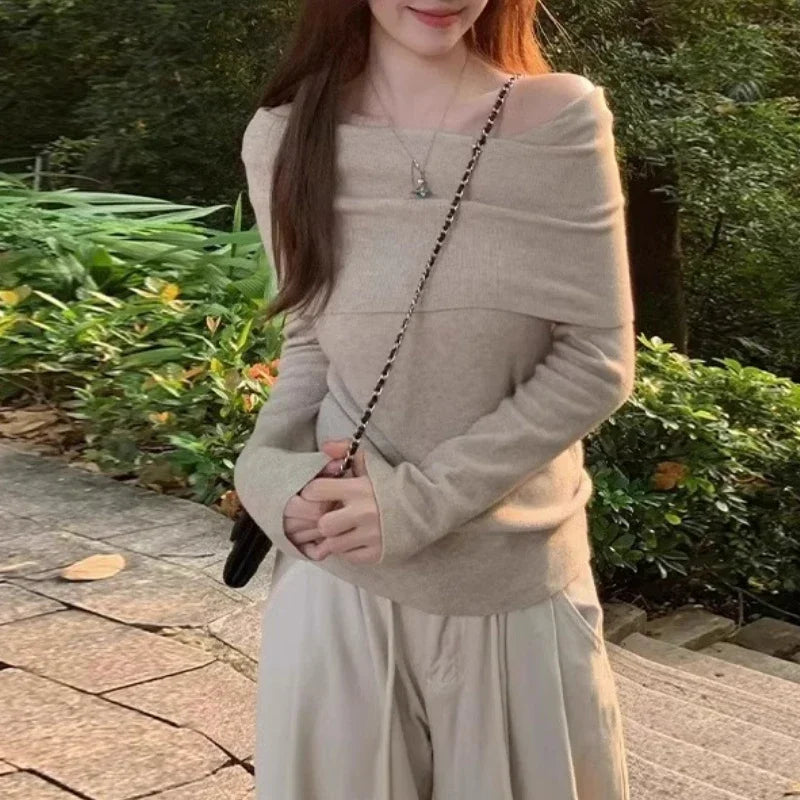 Chic Cozy Off-Shoulder Knit Pullover™