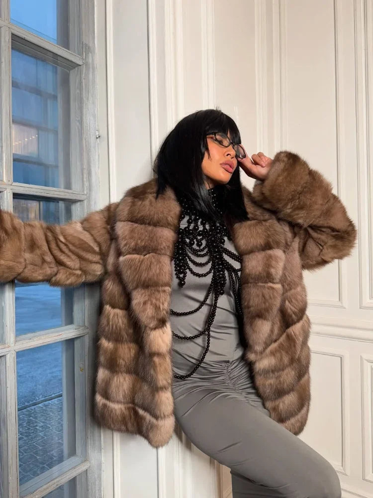 Patchwork Plush Faux Fur Coat™