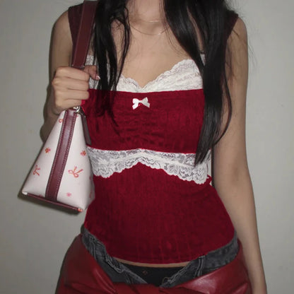 Retro Lace Trim Crop Top™