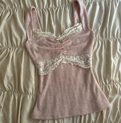 Retro Lace Trim Crop Top™