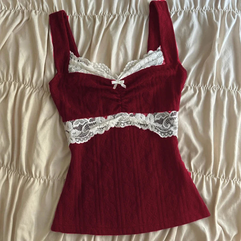 Retro Lace Trim Crop Top™