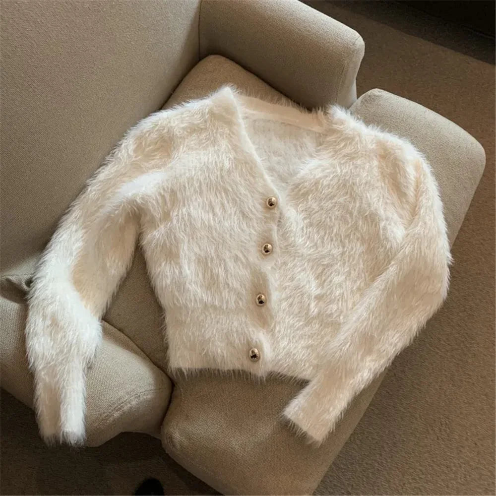 Chic Cropped Mohair Cardigan™