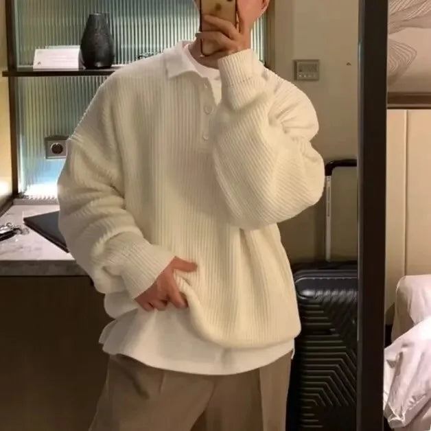 Knitted Long Sleeve Polo Shirt™