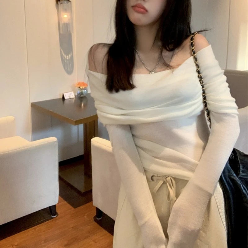 Chic Cozy Off-Shoulder Knit Pullover™