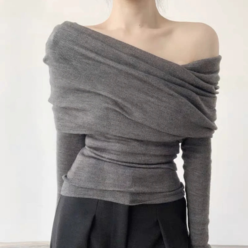 Chic Cozy Off-Shoulder Knit Pullover™