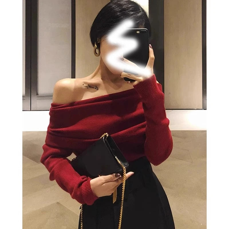 Chic Cozy Off-Shoulder Knit Pullover™