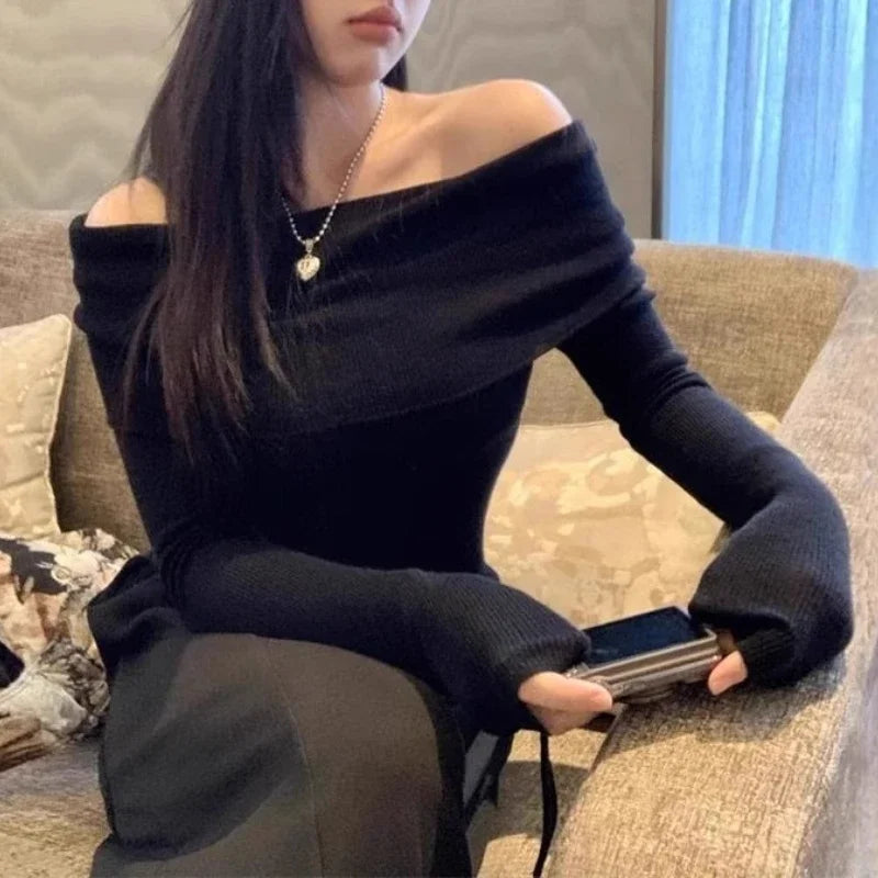 Chic Cozy Off-Shoulder Knit Pullover™